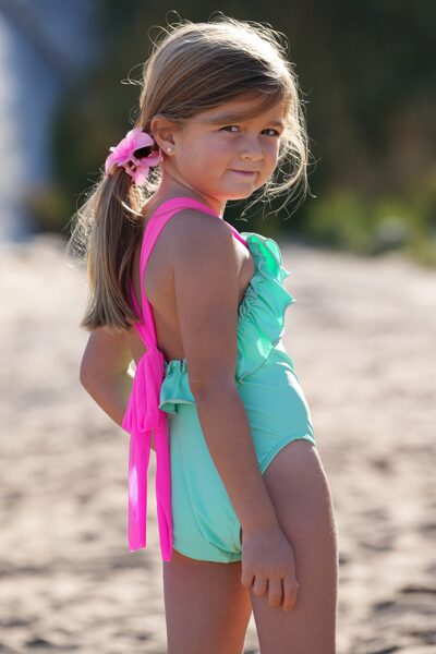 Bañador de niña con tirantes de tul Honolulu