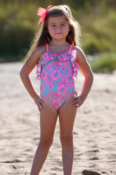 Bañador de niña con tirantes de tul Bora Bora