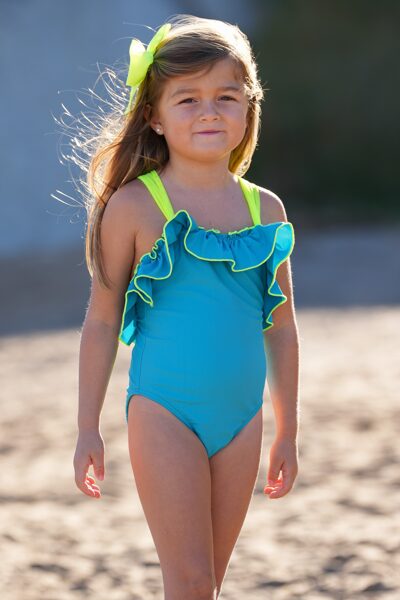 Bañador de niña con tirantes de tul Goa